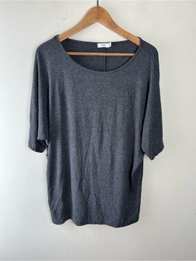 Vince Medium Dolman Sleeve Relaxed Lightweight Top Gray Oversized Short Sleeve